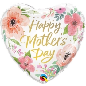Mothers Day Pink Floral Heart Balloon