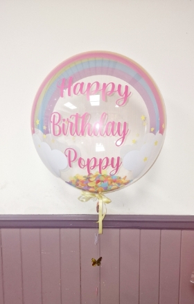 Personalised Rainbow Cloud Bubble Balloon